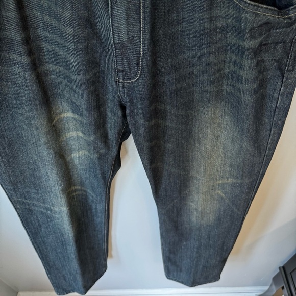 FUSAI Men’s Jeans Dark Wash Straight Leg 5 Pocket Size 40 X 32 - Picture 4 of 7